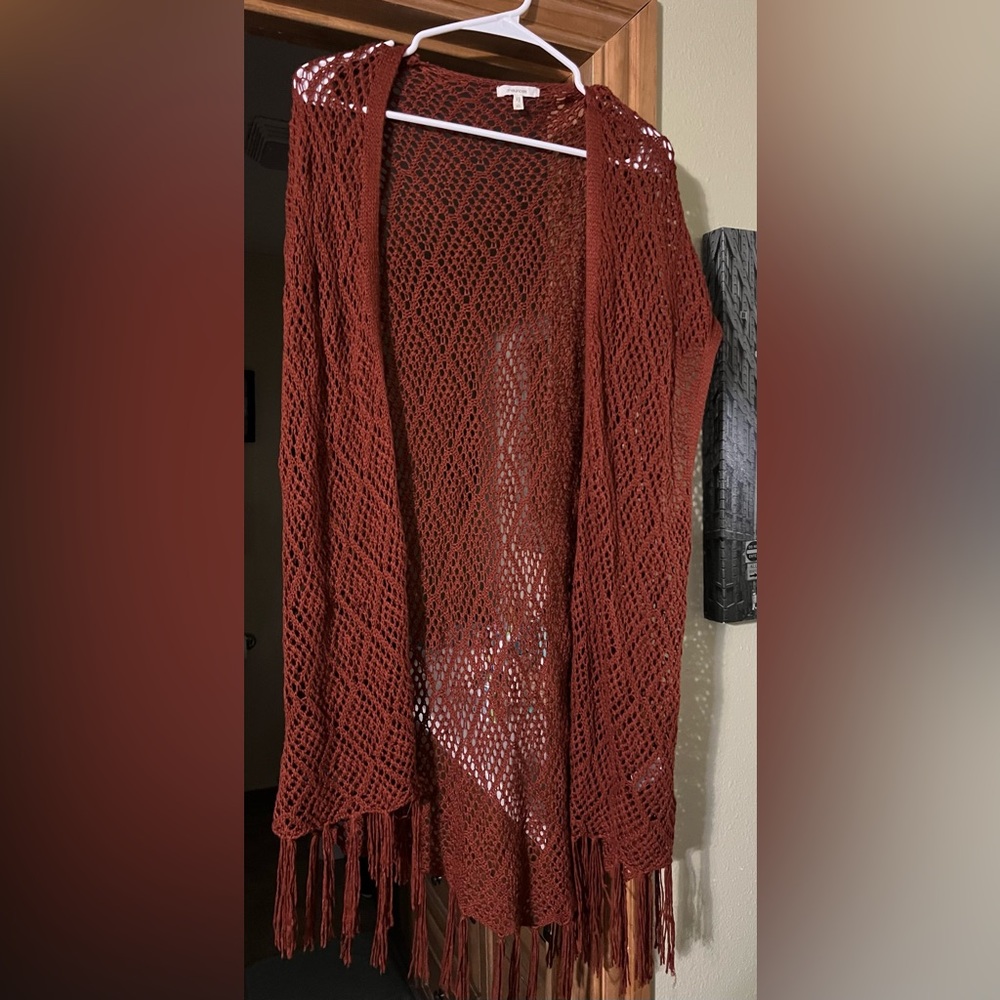 Maurices knit sweater vest in terracotta brown